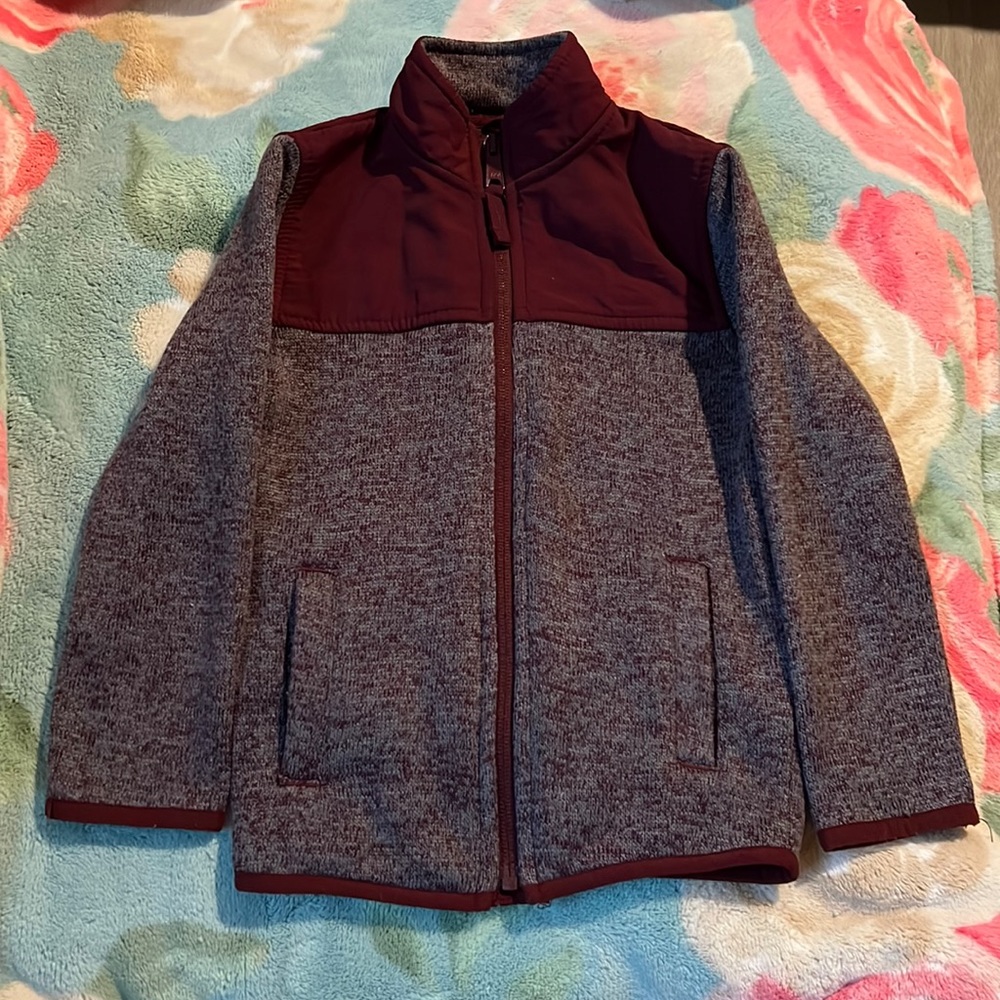 The Children’s Place zip up fleece jacket maroon 4t